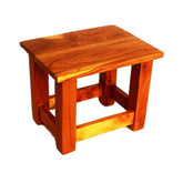 ONIJA  Mini Solid Wood Stool for Home Living Room Solid Wood Seating Stools for Kitchen - Natural Finish